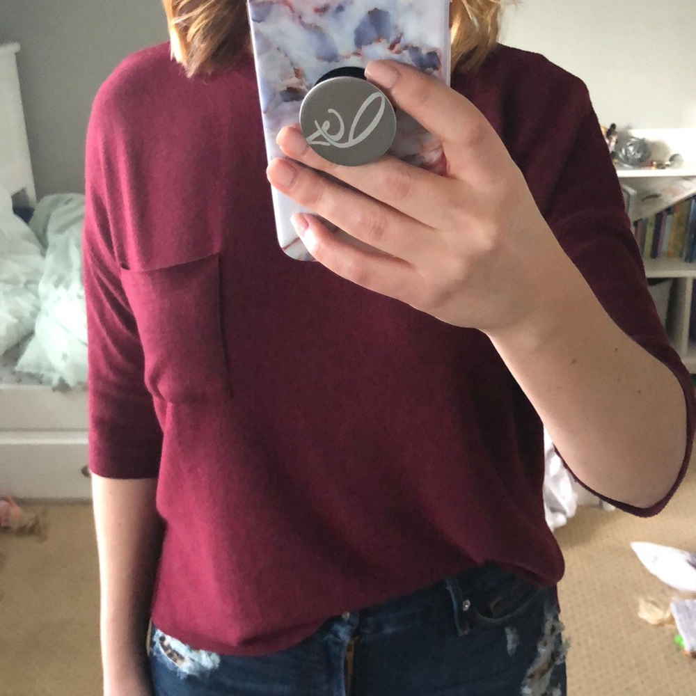 Olive + Oak burgundy top (Size Med)
